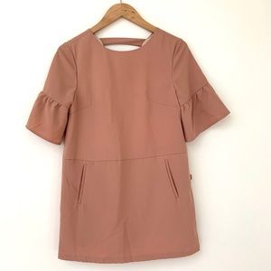 Daisy Basic | Pink Shirt Dress with Pockets